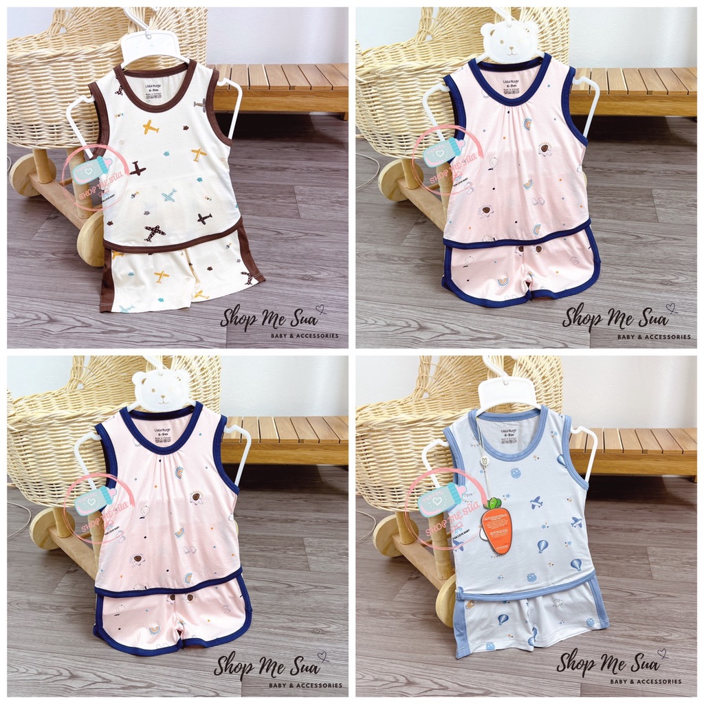 UALAROGO Bộ Ba Lỗ Sợi Tre Họa Tiết Cho Trẻ Em 6m-4y