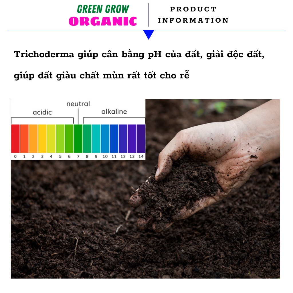 Chế phẩm sinh học Trichoderma siêu nấm Bacillus gói 1kg dùng ủ phân chuồng ủ đất trồng rau MS184 GREEN GROW