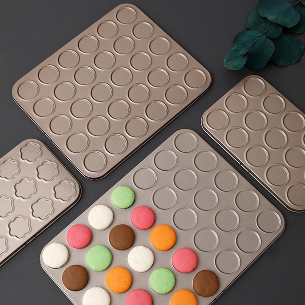 Dalton Khay Nướng Bánh macaron 15 / 30 / 35 Lỗ Bằng Thép Cacbon Chống Dính