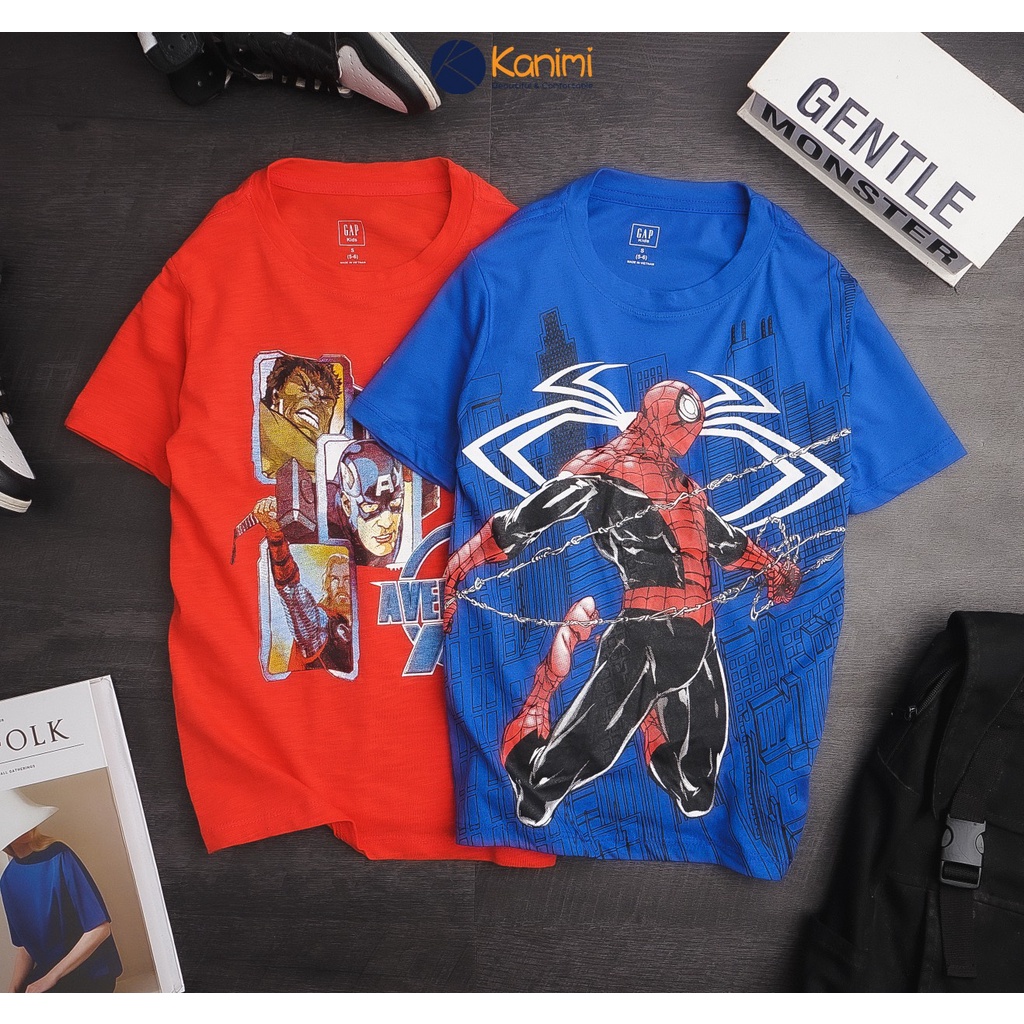 Áo thun cộc tay bé trai Gap kids chất cotton mềm thoáng mát size đại 20-65kg