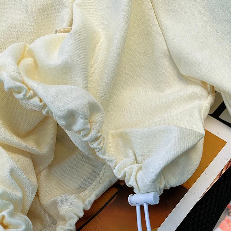 Áo hoodie ZHELIHANGFEI tay dài dáng rộng lưng cao kiểu dáng thời trang