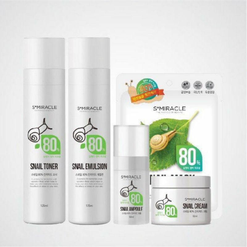 FREE SHIP   Set Dưỡng Da Ốc Sên 80% - S+Miracle Snail 80% Enriched Set