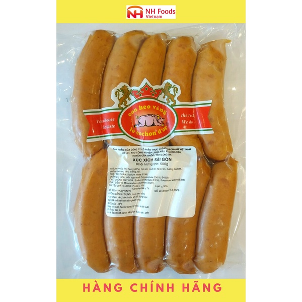 [Chính Hãng] Xúc xích xông khói Saigon Con Heo Vàng 500g