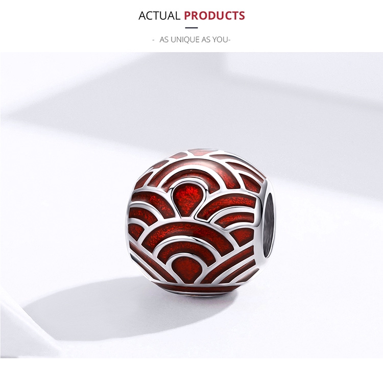 BAMOER Hạt Charm Hình Tròn Làm Trang Sức BạC 925 BSC133