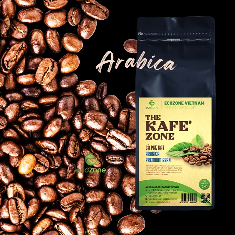 [Cafe hạt rang mộc] Gói 1kg hạt cà phê Arabica Cầu Đất thơm ngon thuần khiết hương vị nguyên bản hậu vị ngọt ngào