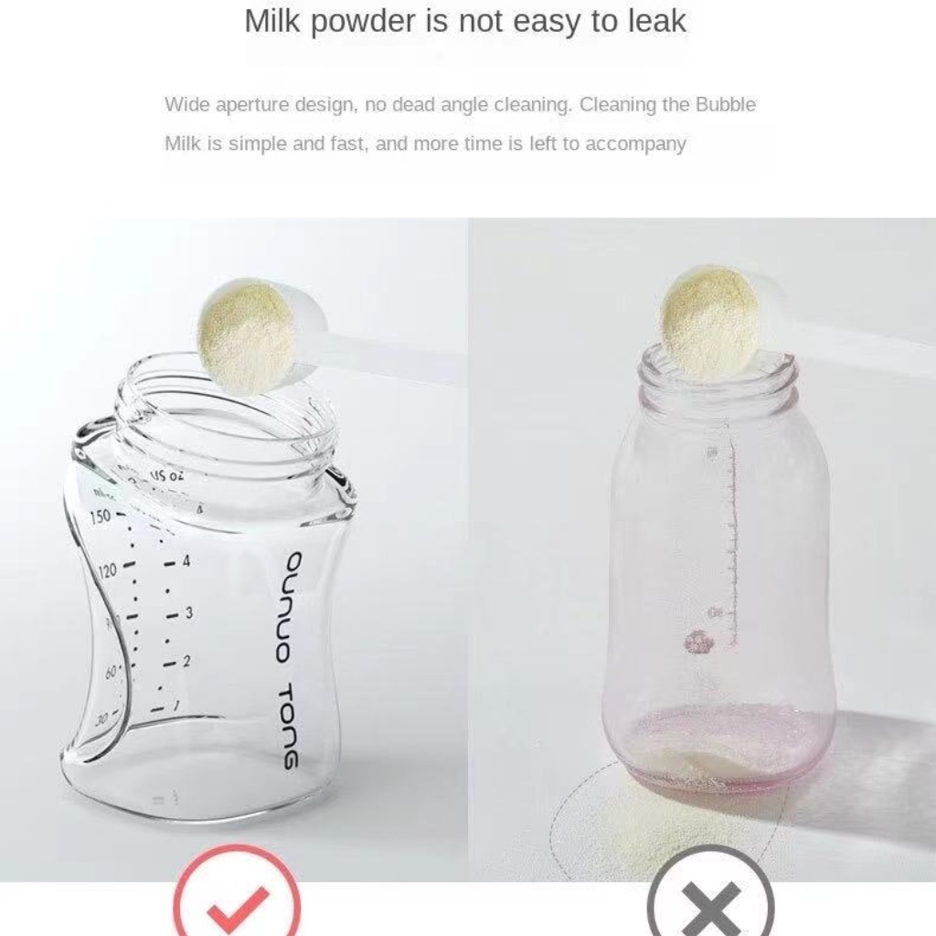 「Mức giá thấp nhất / giao hàng trong ngày」Bình Sữa Thủy Tinh Dáng Vuông Chống Đầy Hơi/Chống Đầy Hơi Tiện Lợi Cho Bé