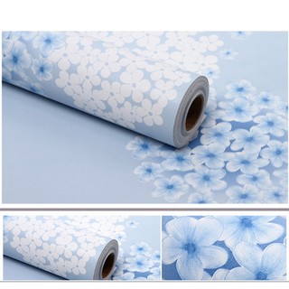 Cuộn 5m giấy dán tường tú cầu xanh - ( ngang 45cm dài 5m) có keo sẵn