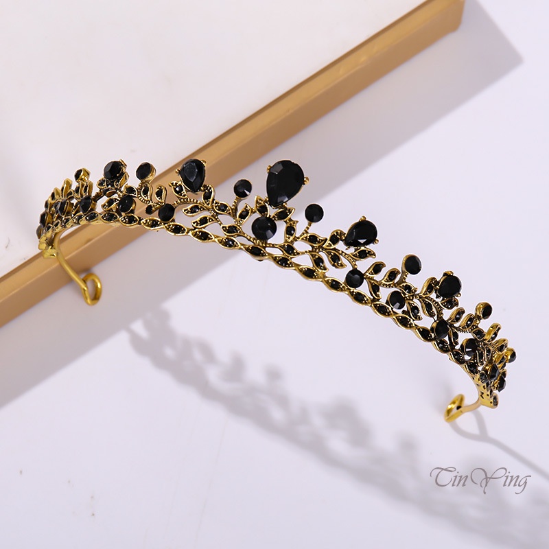 GETNOIVAS Cài tóc hình vương miện đính đá sang trọng cho cô dâu