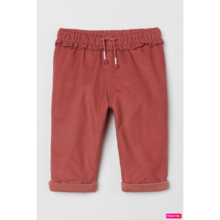 Quần nhung hồng bé gái, bên trong lót nỉ, cạp chun, Hờ mờ US săn SALE