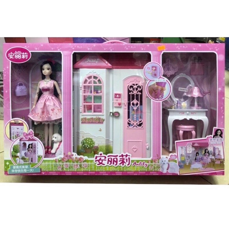 Nhà Búp Bê Anlily ( Full Phụ Kiện + Búp Bê Có Khớp )