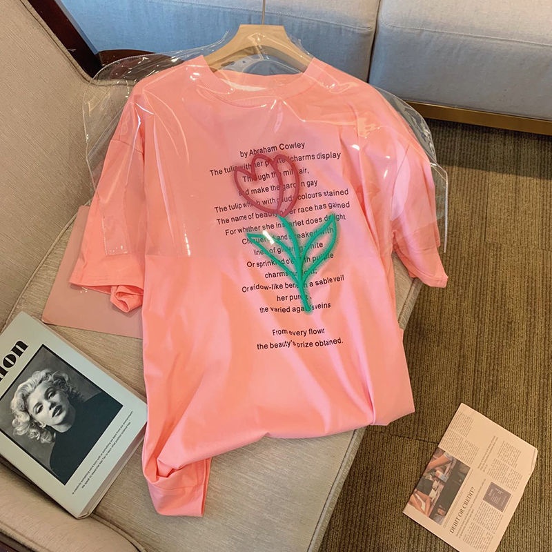 Áo Thun Nữ Ngắn Tay In Chữ Sang Trọng