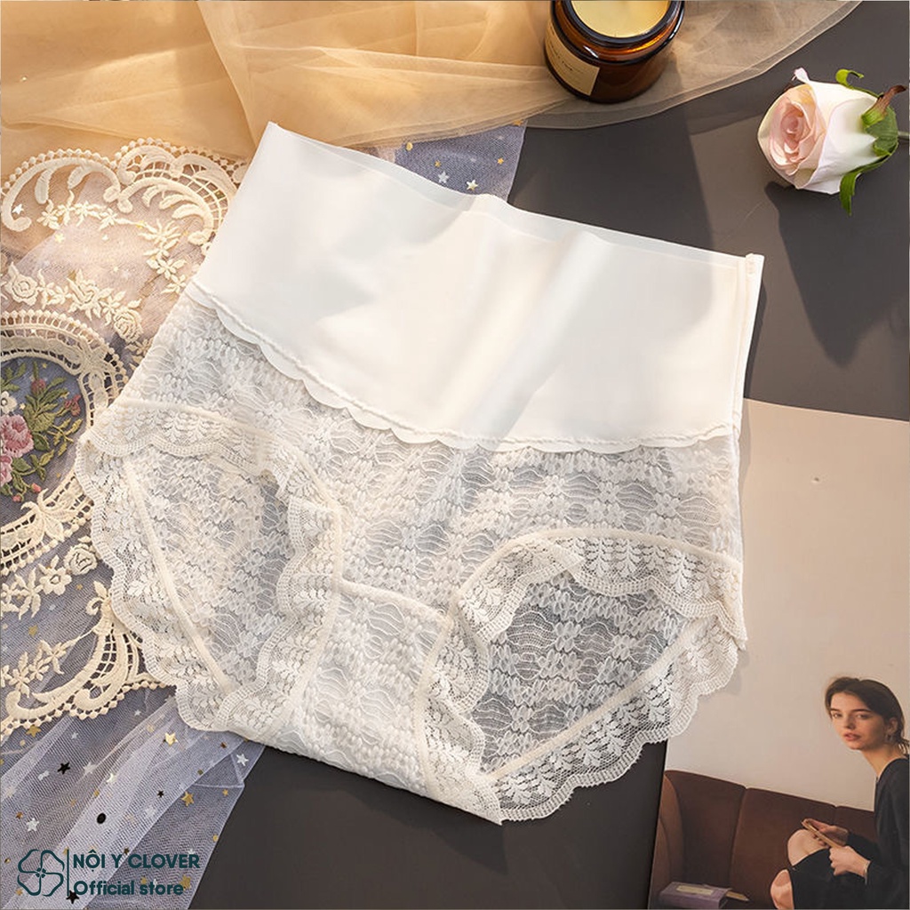 Quần Lót Ren Hoa Lưng Cao Lót Đáy Kháng Khuẩn Nâng Mông ELSA BRA - 290