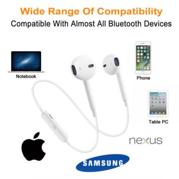 Wireless Bluetooth 4.2 Headset Earphone Sport Headphone with Mic for iPhone Samsung