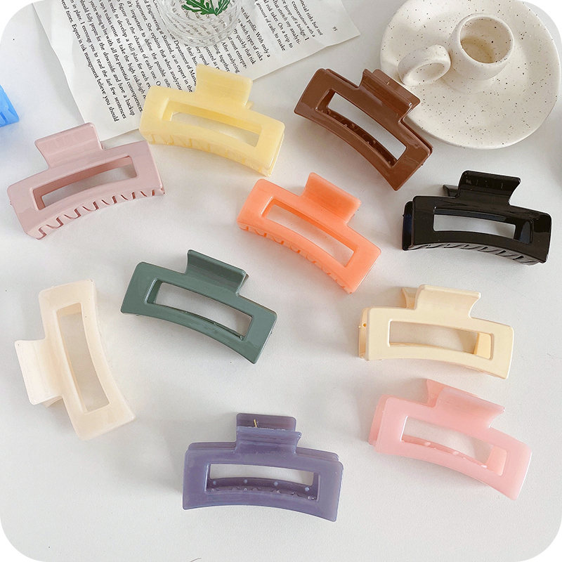 Korean Candy Color Claw Clips Simple Fashion Hair Clips Hollow Girls Acrylic Hairpin Women Accessories