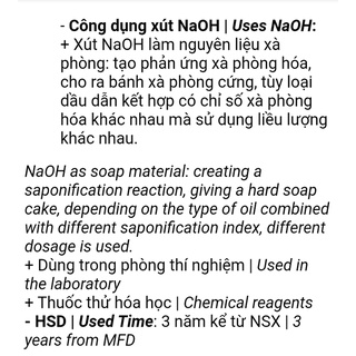 NAOH500g nguyên liệu làm xà phòng handmade (500g) N.A.O.H NAO H