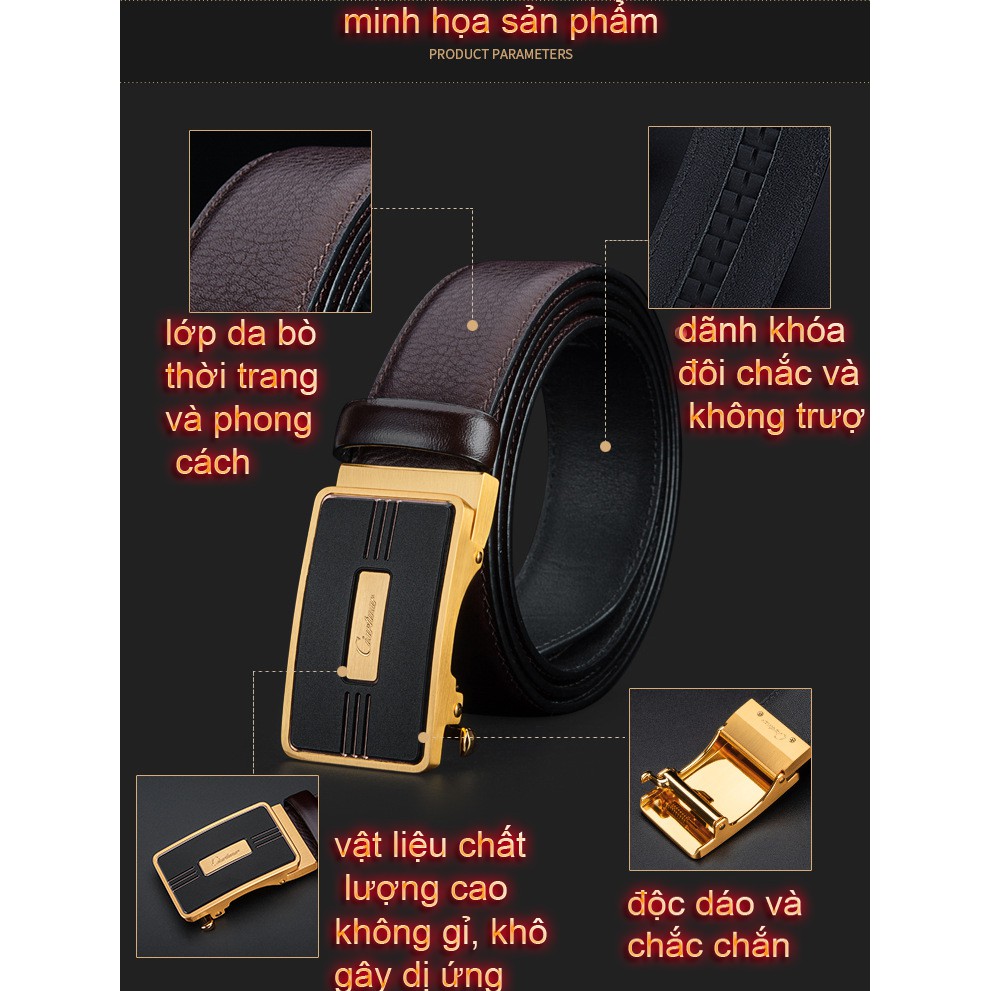 HÀNG HIỆU/Thắt Lưng Da Nam Khóa Tự Động Cao Cấp Dây Nịt Nam Da Bò 100% Chính Hãng Ciartuar Mầu Vàng Bạc Nam Tính... | BigBuy360 - bigbuy360.vn