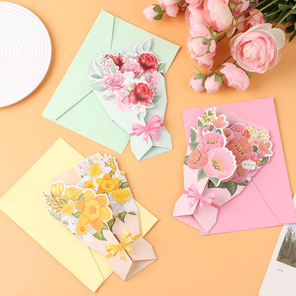 Thiệp Mời Đám Cưới Hình Hoa 3D Sáng Tạo Có Thể Gập Lại