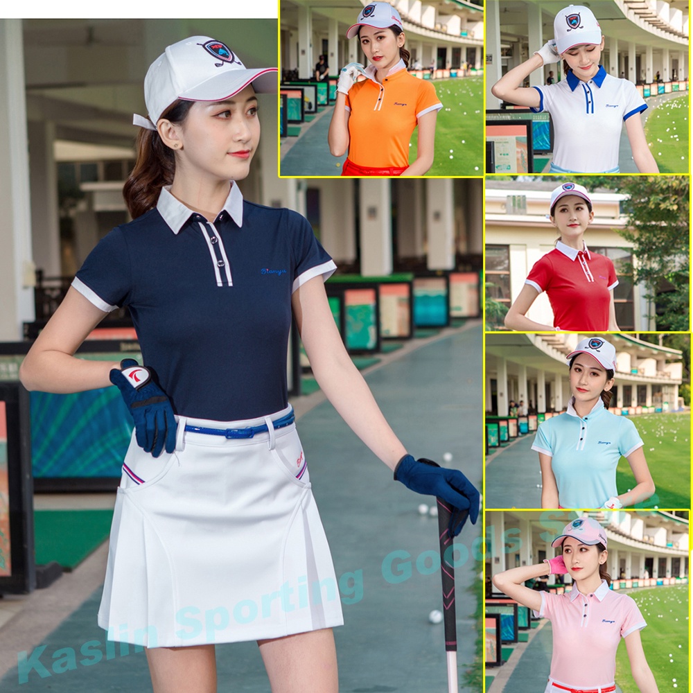 Áo Thun POLO Tay Ngắn Mùa Hè Phong Cách Hàn Quốc Cho Nữ