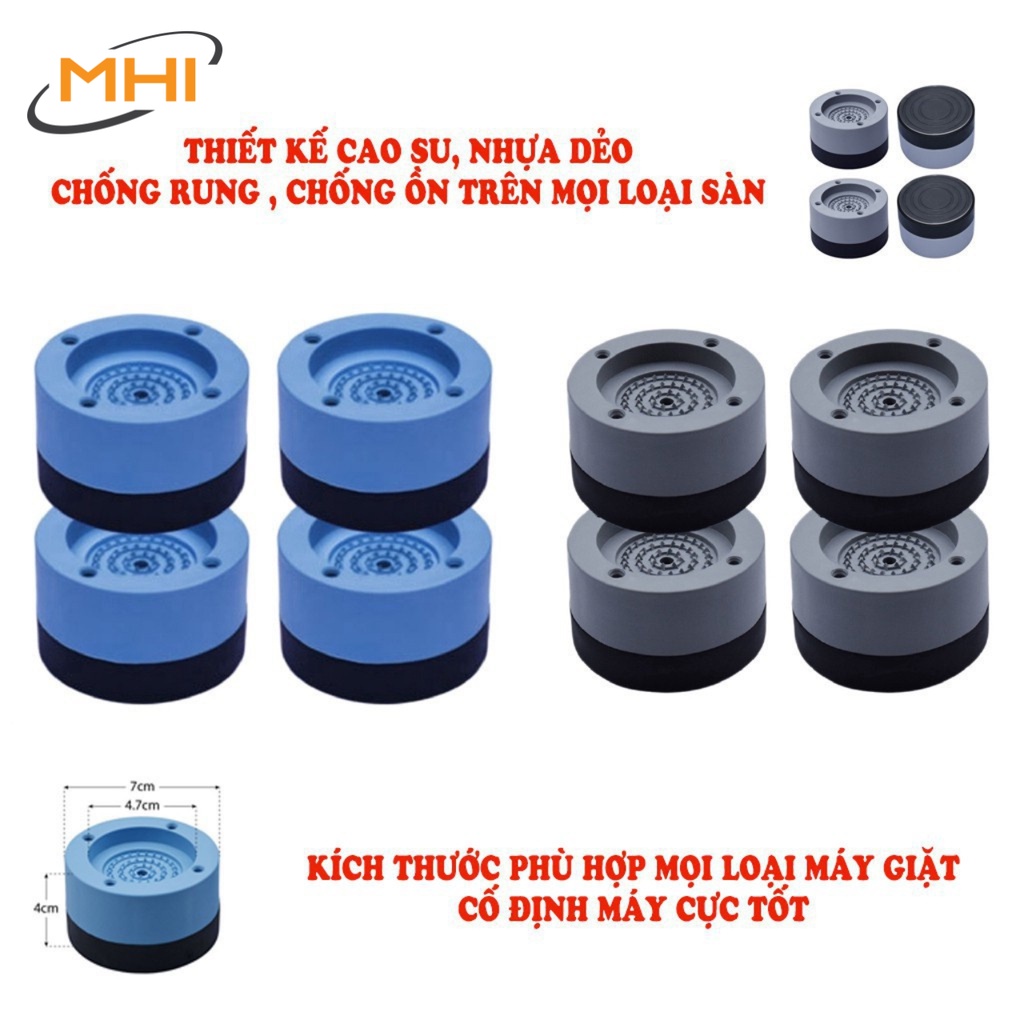 Chân chống rung chống ồn MHI cho máy giặt, tăng ma sát, chống di chuyển, giữ cho máy của bạn ở vị trí