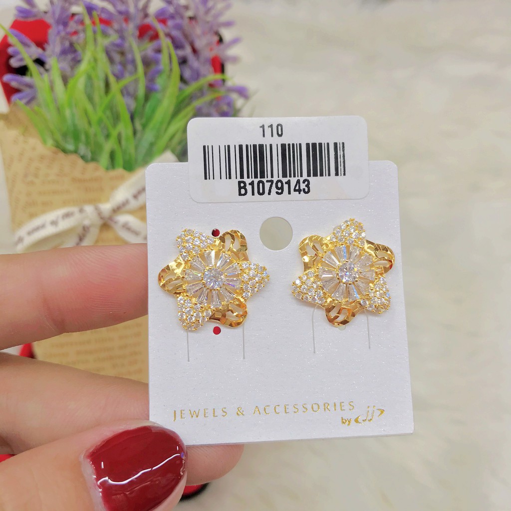 Bông tai nữ - phụ kiện nail đính đá UHA , chuôi cài chắc chắn, kiểu dáng hiện đại, thu hút, sang trọng B83