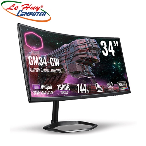 Màn hình cong Cooler Master GM34-CW2 34Inch VA 2K 144Hz chuyên game