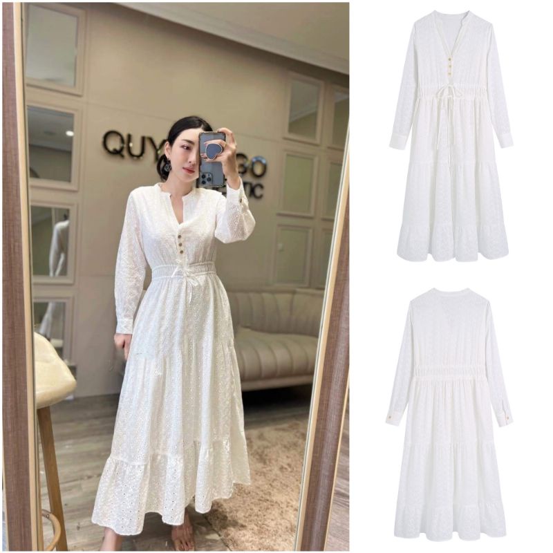 ĐẦM MAXI DÀI THÊU HOA ZARA XUẤT XỊN TQXK
