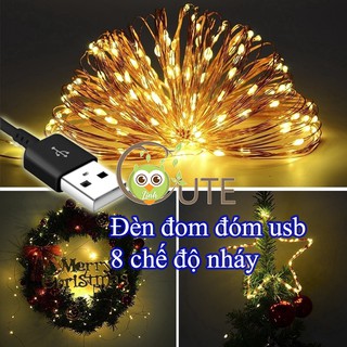 Đèn đom đóm Nháy 8 Chế Độ USB - Đèn chớp trang trí sự kiện, trang trí tiệc Led Fairy light màu vàng ấm/ trắng