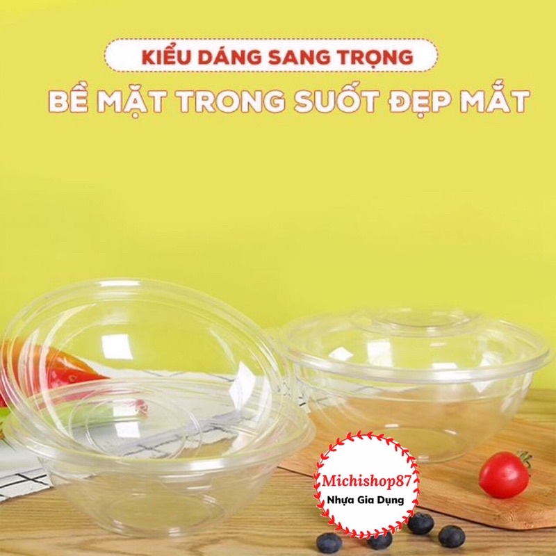 Bát Đựng Canh, Tô Cơm, Bát Đựng Thực Phẩm Có Nắp Đậy Trong Suốt Nhựa Việt Nhật - Âu Phíp Nhựa Trong Chịu Nhiệt Cao