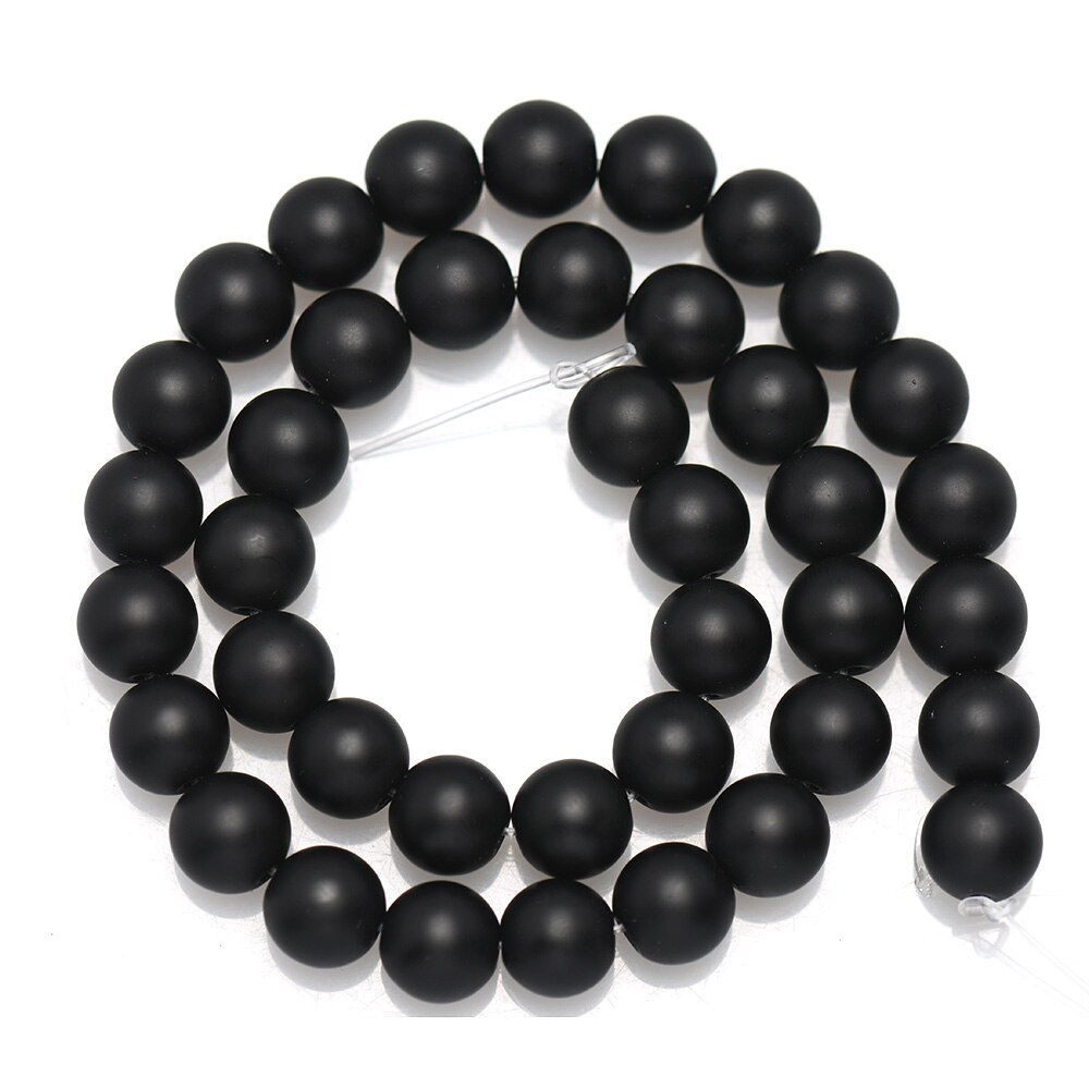 Chuỗi Hạt Đá Onyx Màu Đen 4-12mm Dùng Làm Trang Sức DIY 1 Dây
