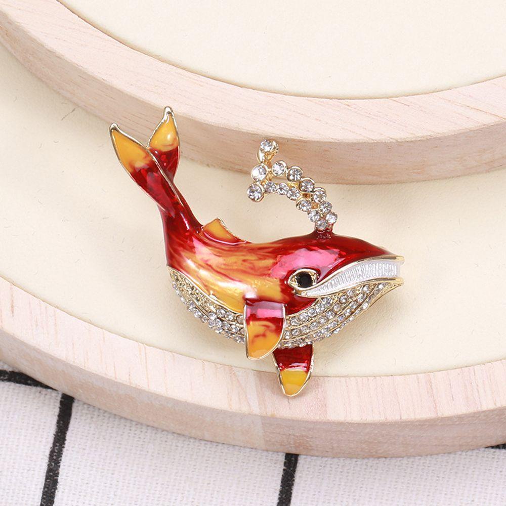 Ghim Cài Áo Hình Cá Voi Tráng Men Thanh Lịch|Ghim Cài Cổ Áo Bằng Hợp Kim Phong Cách Hàn Quốc