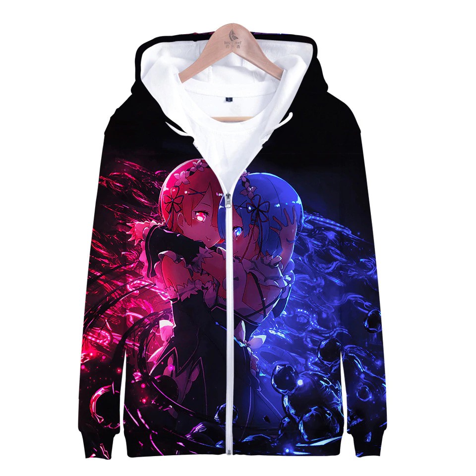 Áo Khoác Nam Tay Dài Có Nón In Hình Nhân Vật Anime Re Zero | BigBuy360 - bigbuy360.vn