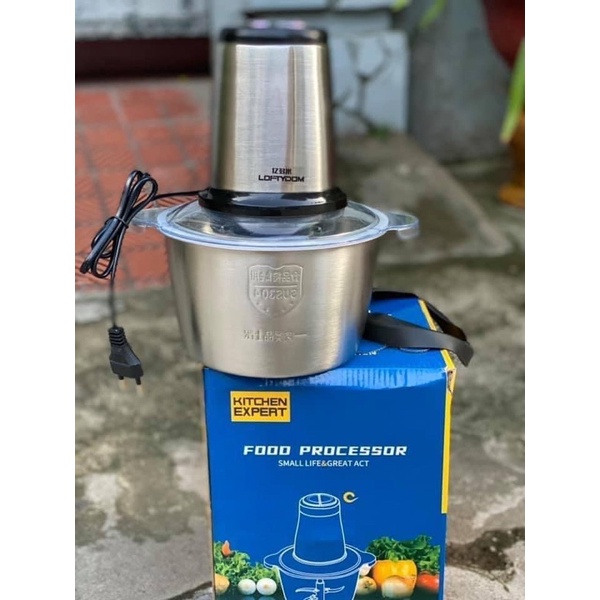 Máy xay 4 lưỡi cối inox sus 304, xay thịt cá cua giềng xả củ quả chả mực chả cá