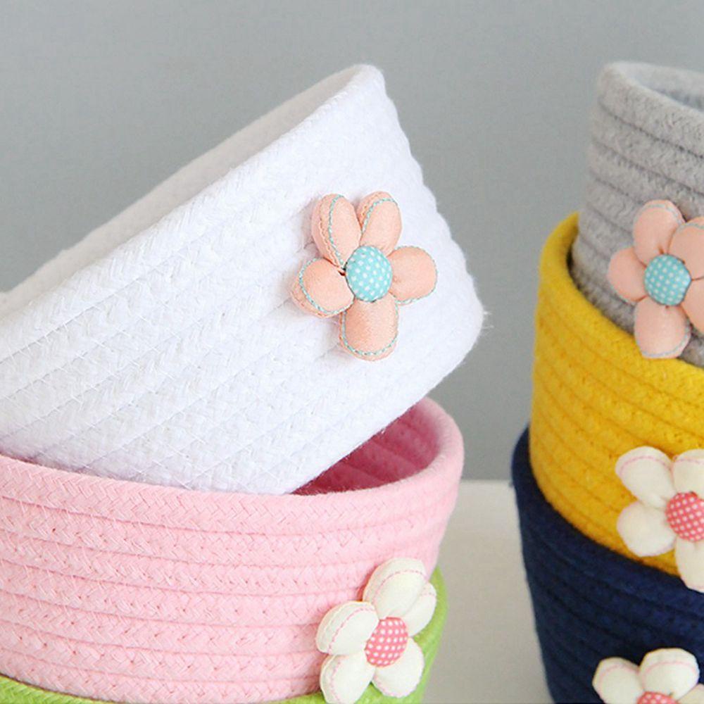 Giỏ Đựng Đồ Giặt / Đồ Chơi / Đồ Dùng Bằng Dây Cotton Bện Hình Tròn Dễ Thương Tiện Dụng Cho Bé