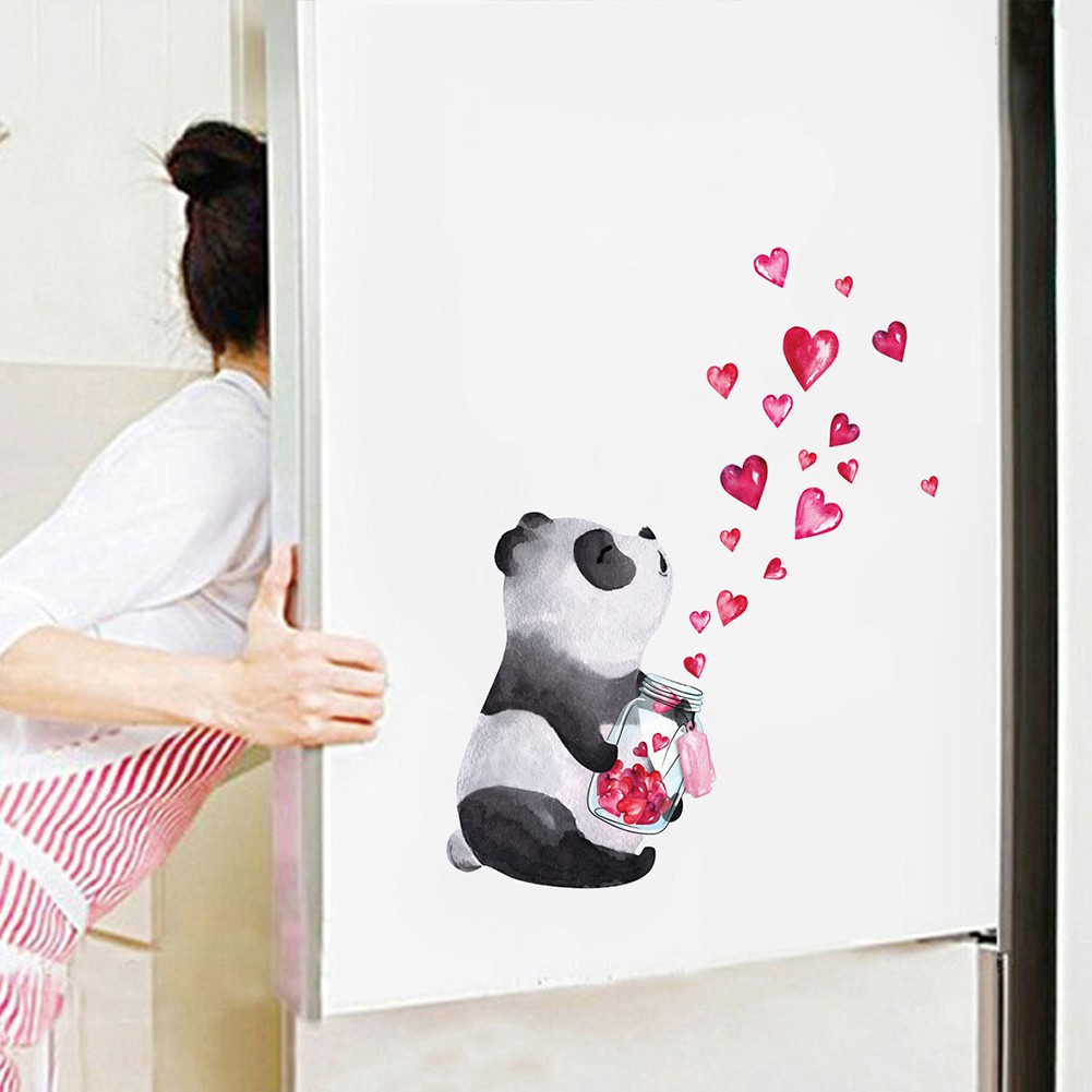 Sticker Dán Tường Họa Tiết Hình Con Gấu Trúc Dùng Trong Trang Trí Phòng Khách, Phòng Ngủ