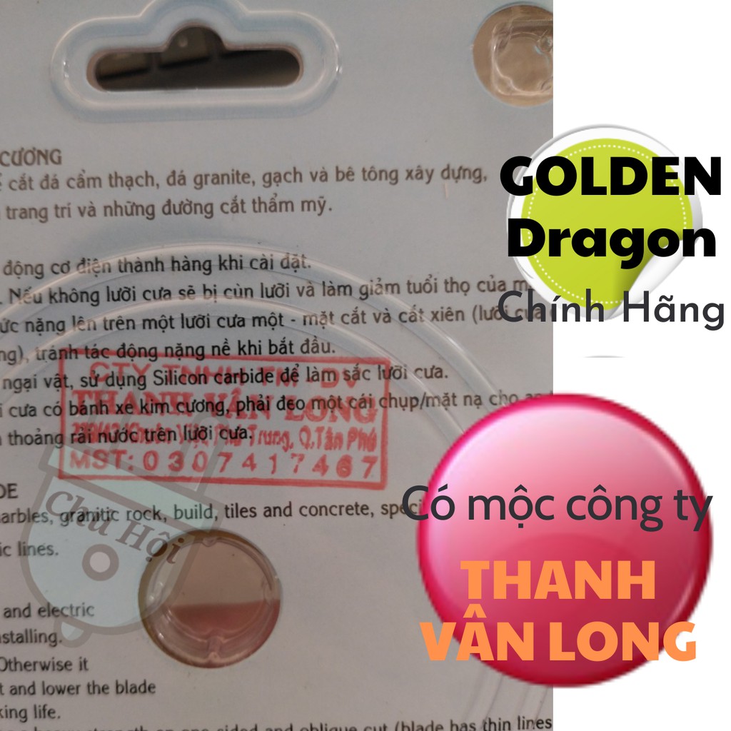 Lưỡi Cắt Gạch Bằng Kim Cương Rồng Vàng 125mm 1 tấc 1 tấc hai tấc rưỡi Golden dragon xanh chính hãng điện nước chú Hội
