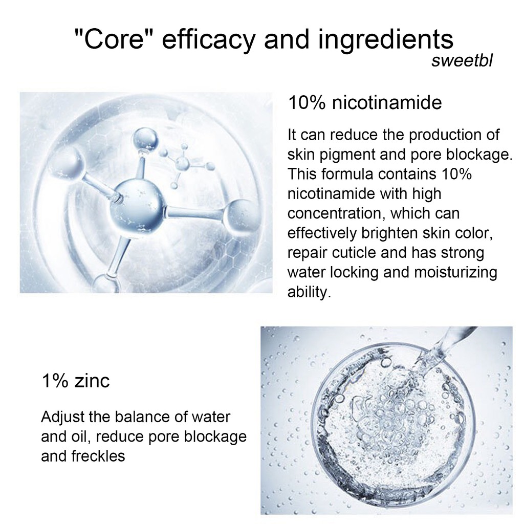 Serum niacinamide dưỡng ẩm se khít lỗ chân lông và làm trắng da 30ml