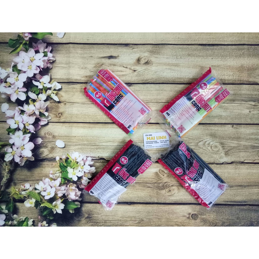 1 BỌC ỐNG HÚT CONG MÀU/ĐEN/TRẮNG