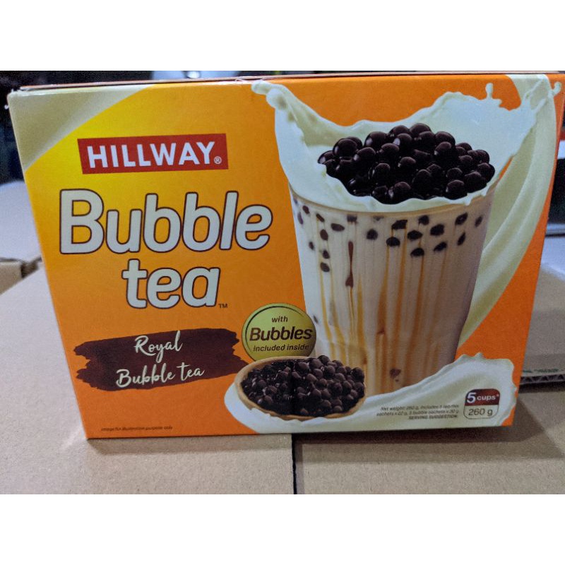 Sữa - Trà sữa trân châu Royal Bubble tea Hillway - hộp 5 gói trà sữa + 5 gói trân châu