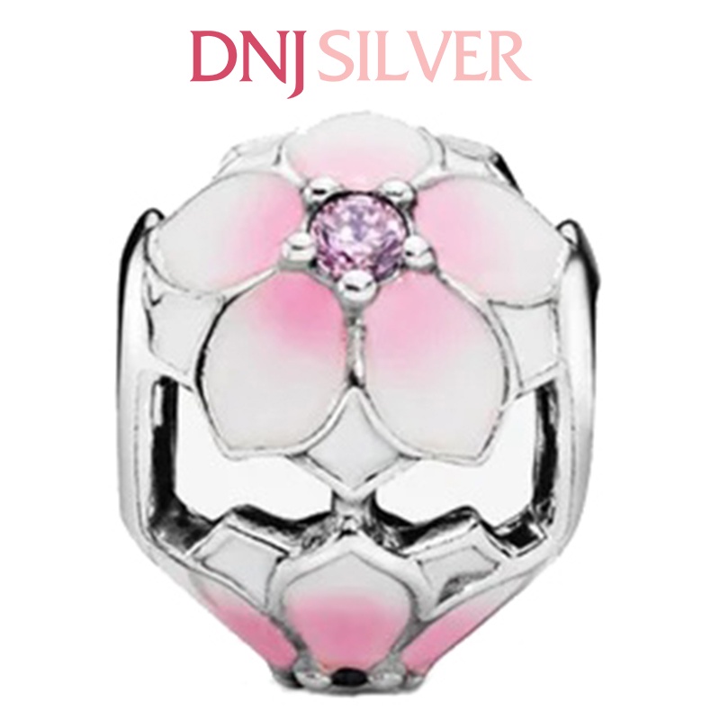 Charm bạc 925 cao cấp, hàng chuẩn bạc - Charm Openwork Magnolia Flower thích hợp để mix vòng tay charm - DN329