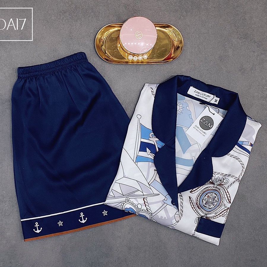 Bộ ngủ satin ZAM Luxury - CDA17 - Áo ngắn tay quần đùi