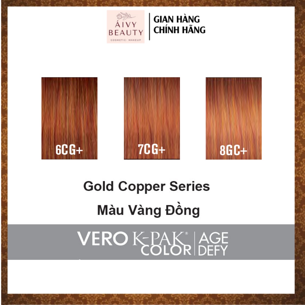 Golden Copper Series GC/CG - Màu nhuộm phủ bạc thời trang JOICO Vero K-Pak Color Age Defy (Tông màu đồng ánh vàng )