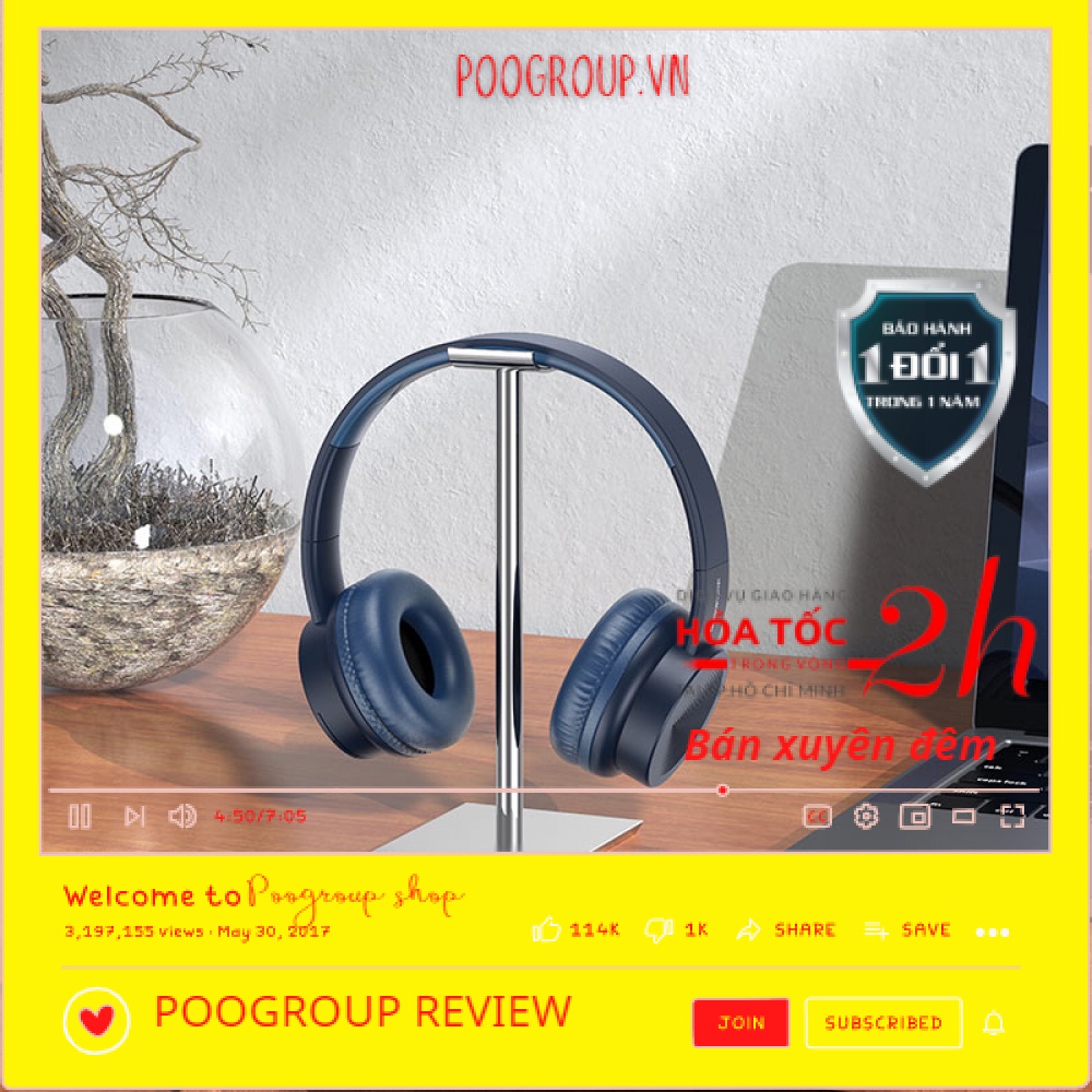 BO11 Tai Nghe Bluetooth Borofone - Tai Nghe Chụp Tai Bảo Hành 12 Tháng poogroup