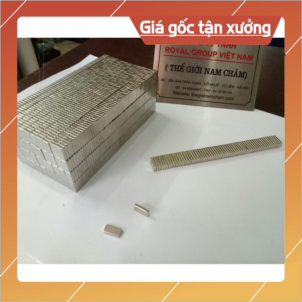 [Xả Kho]50 viên nam châm viên 10x5x2mm, loại nam châm trắng đất hiếm hính chữ nhật.