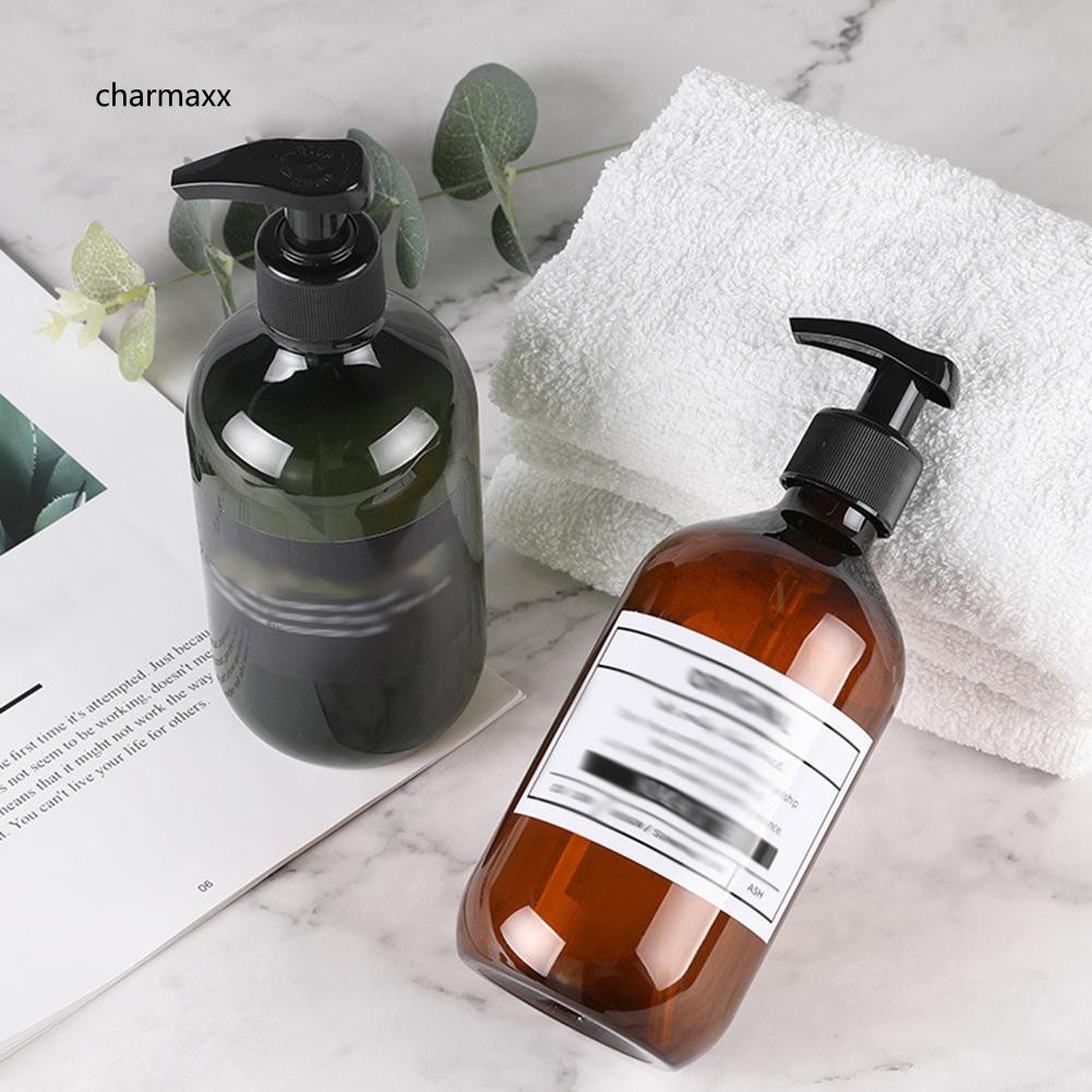 ❀_-500ml Refillable Bottle Press Pump Shampoo Soap Lotion Makeup Liquid Dispenser