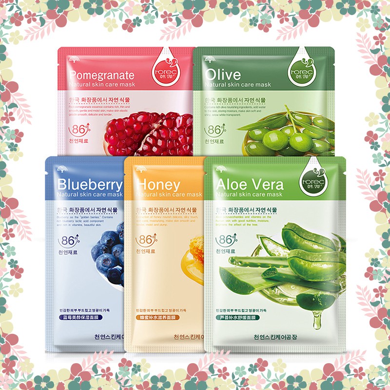 Mặt nạ dưỡng ẩm tự nhiên Rorec chiết xuất trái cây