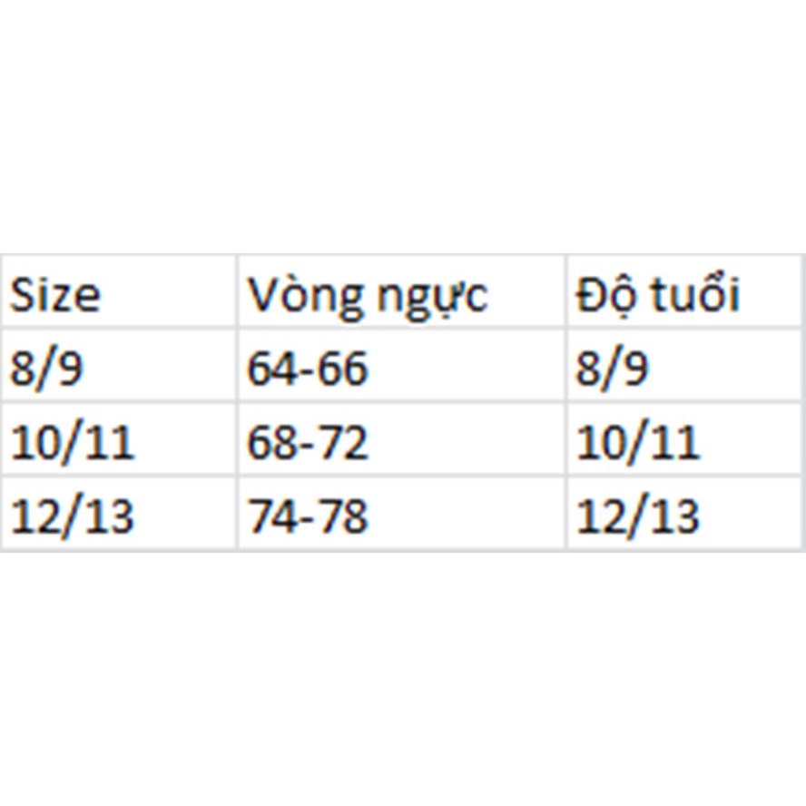 Set 2 áo lá Tezenis VNXK, áo lót học sinh, áo bra bé gái hàng xuất dư cao cấp giao mẫu ngẫu nhiên tại shop NEM