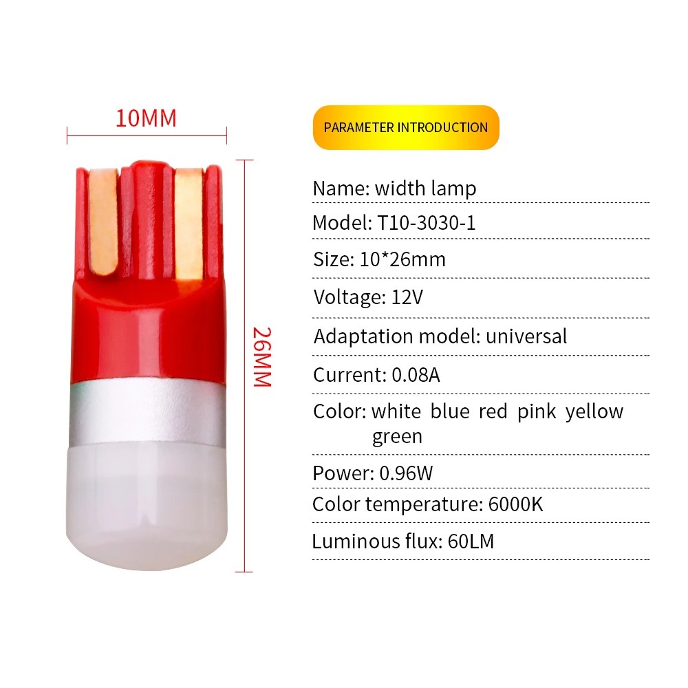 Đèn Led Cho Xe Hơi T10 W5W 3030 12v
