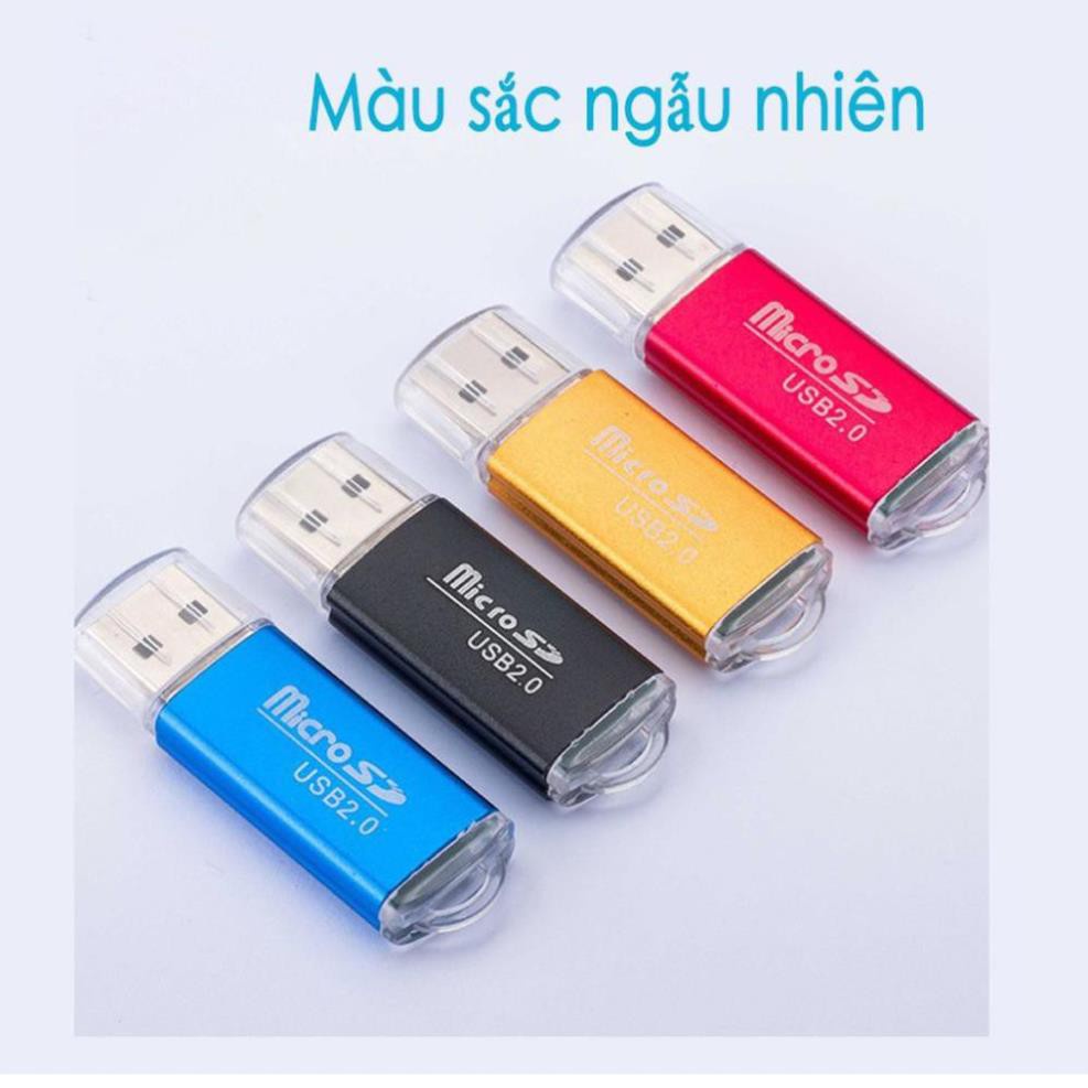 Đầu lọc thẻ nhớ Vỏ Nhôm USB 2.0 Siêu bền bỉ GIAO MÀU NGẪU NHIÊN