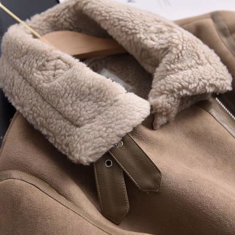 Áo khoác Zara da lộn màu nude+ đen lông trần chống thấm nước cực ấm (new collection 2018) | BigBuy360 - bigbuy360.vn