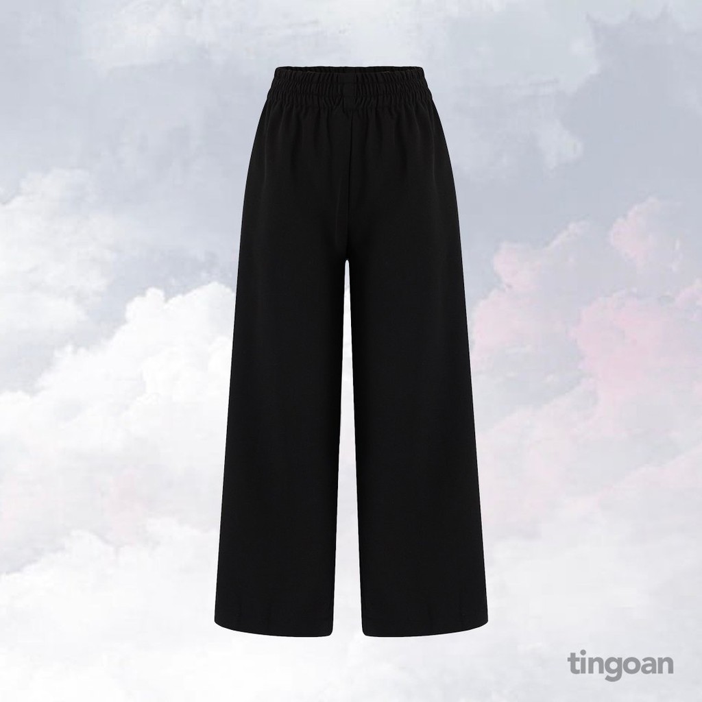 Quần dài cạp chun đen cullotes tingoan SURIES CULOTTES/BL